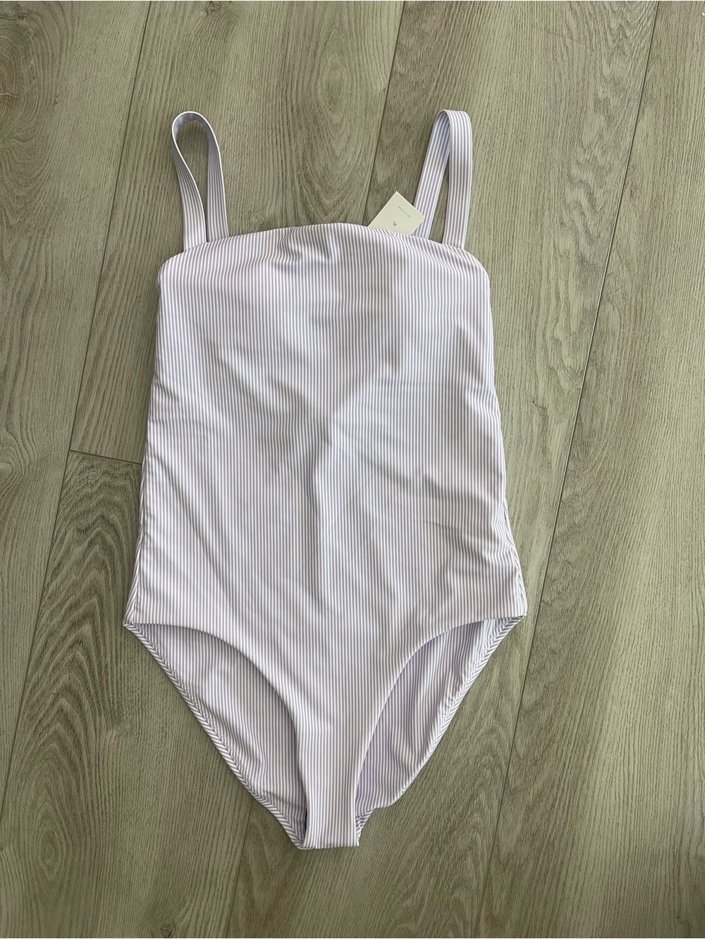 NWT - Minnow women’s lavender stripe low back one piece, size Small